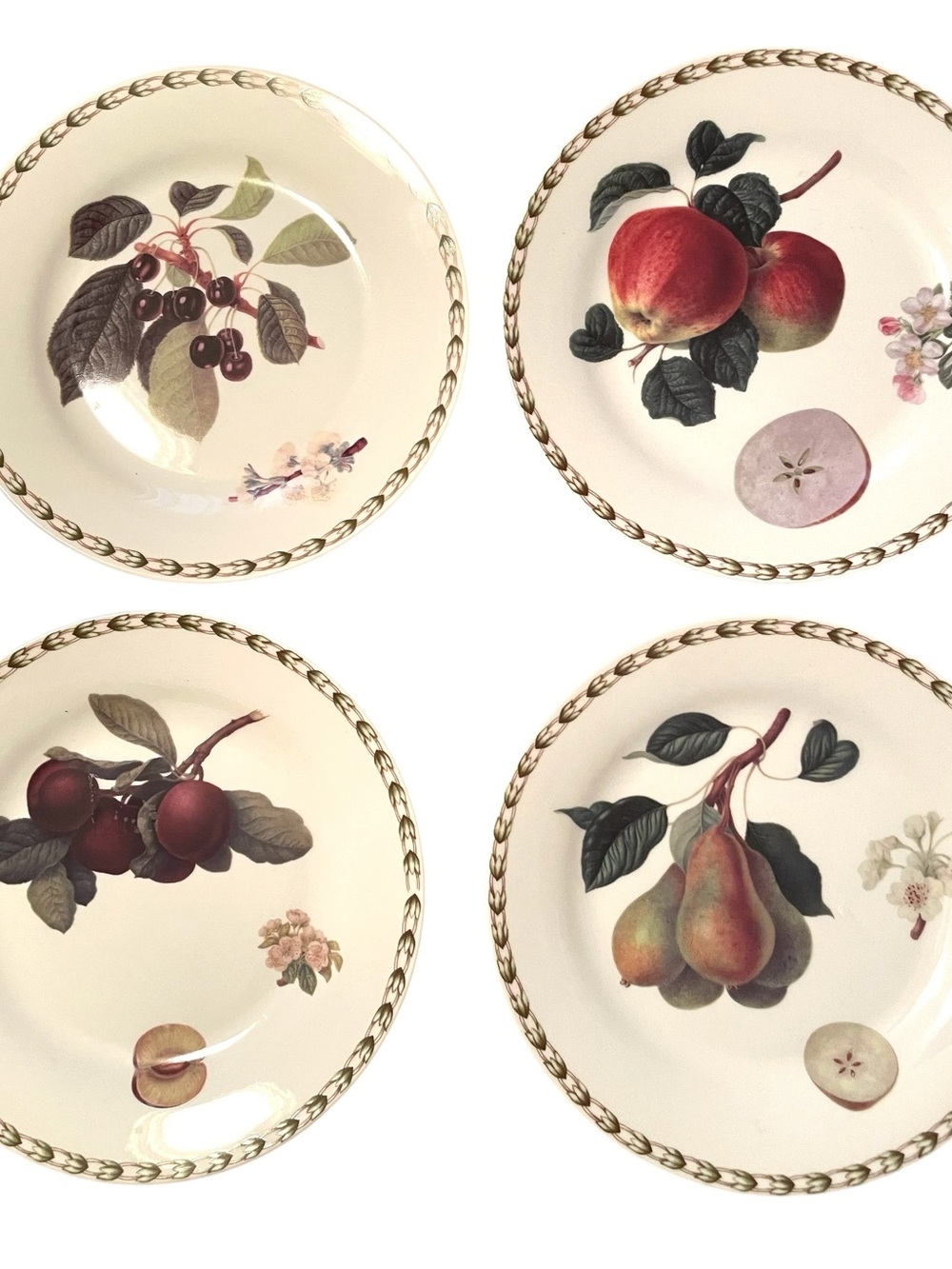 4 Plates - Queen’s Hookers Fruit The Royal Horticulture Society Made in China